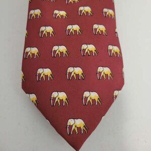 Red and Cream Elephants from Into Africa Tie